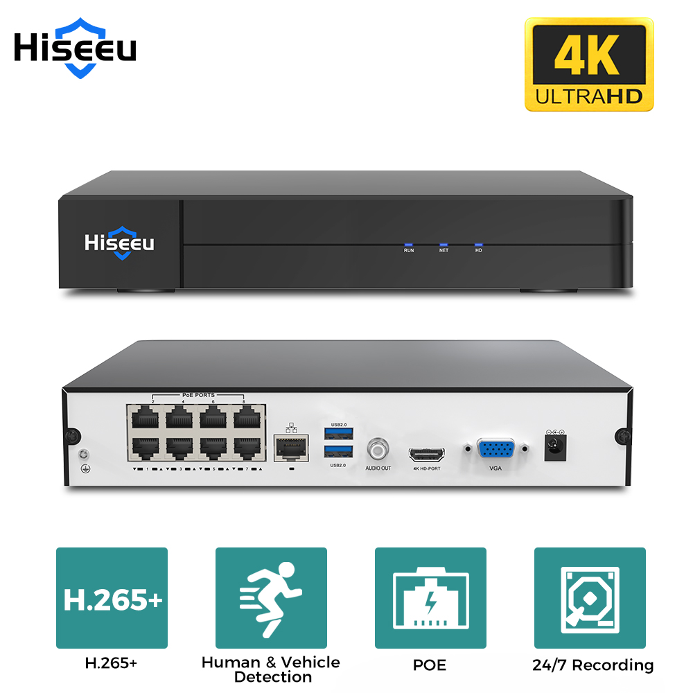 Home Security Camera - Hiseeu 8채널 4K PoE NVR 네트워크