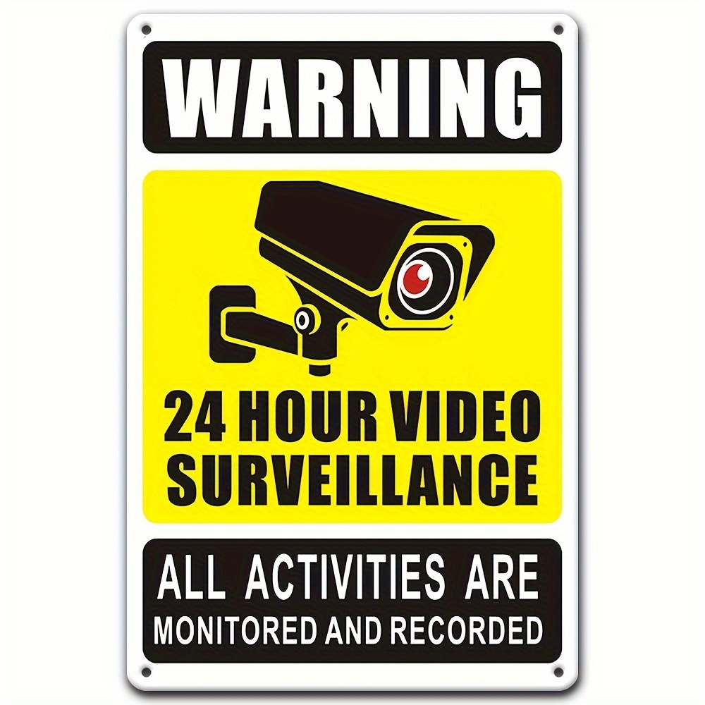 Home Security Panel - 24시간 영상 감시 경고 표지판 -