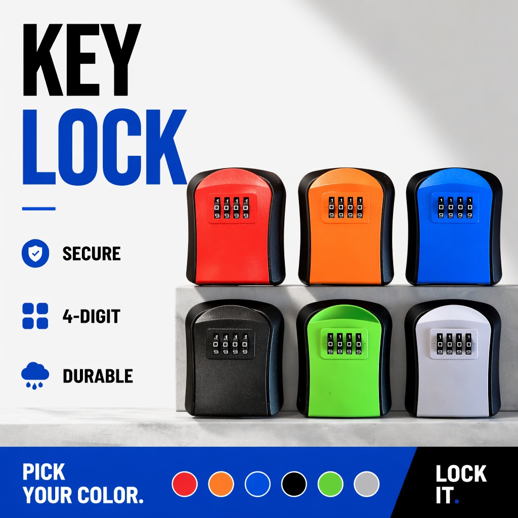 Home Security Key Box - 벽걸이형 방수 키 보관함 두꺼운 ABS