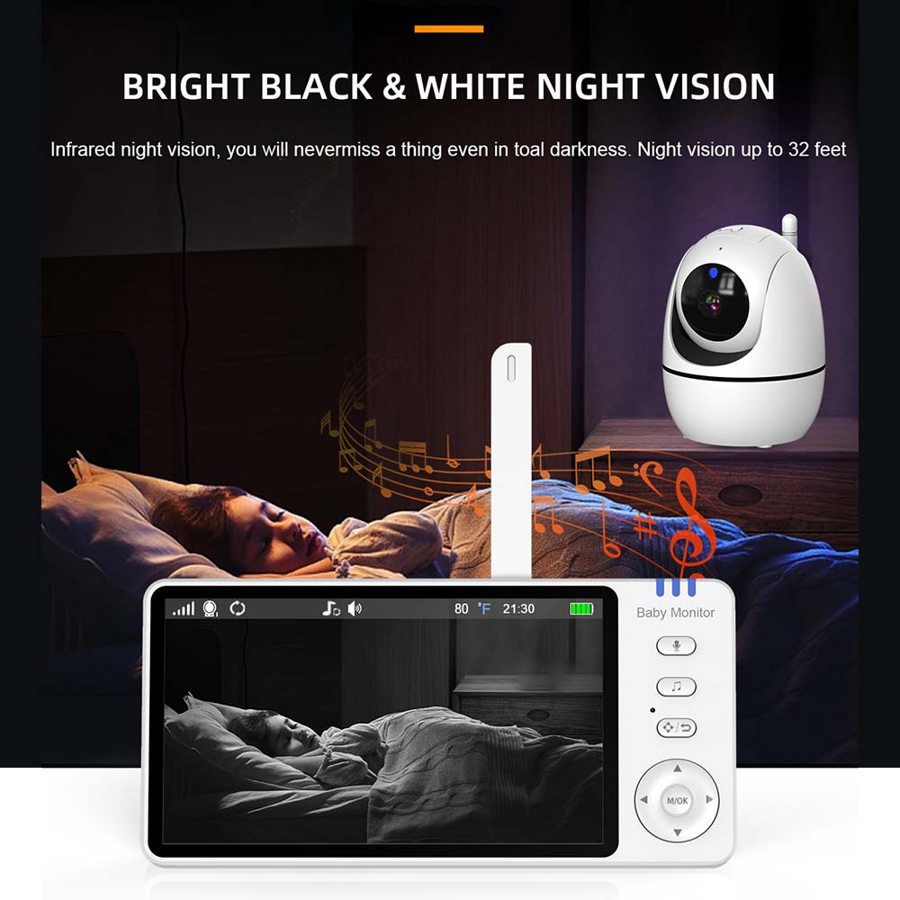 5 인치 비디오 베이비 모니터, 실내 무선 양방향 오디 - Home Security Video 리뷰 및 가격