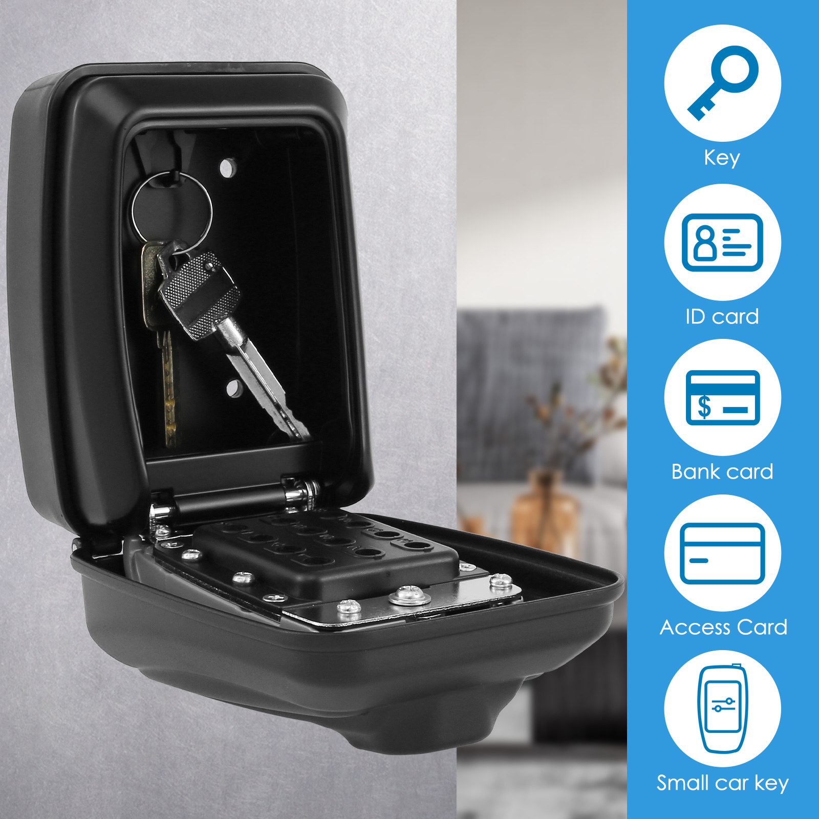 벽 마운트 비밀 코드 보안 키 잠금 상자, 안전한 비밀 - Home Security Key Box 리뷰 및 가격