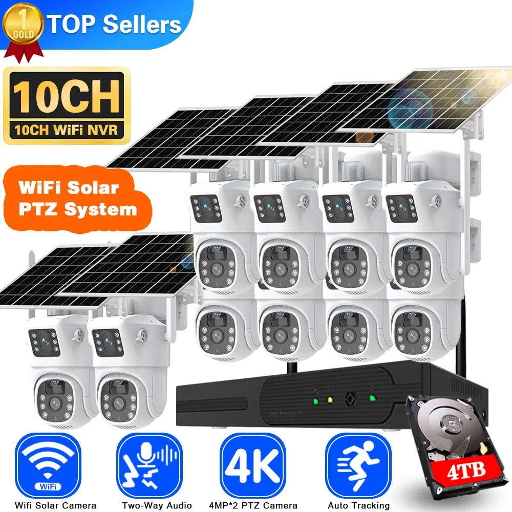 듀얼 렌즈 와이파이 태양광 CCTV 카메라 시스템, 1 - Home Security Panel 리뷰 및 가격