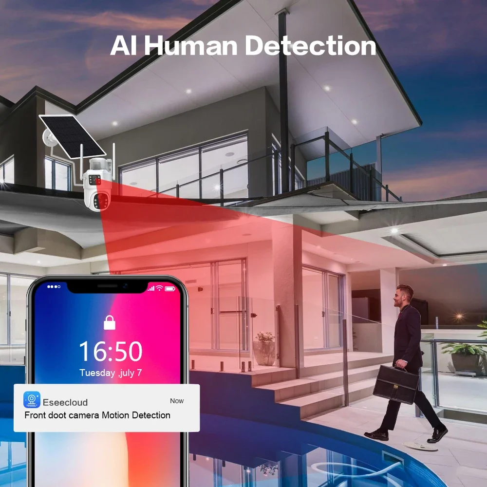 듀얼 렌즈 와이파이 태양광 CCTV 카메라 시스템, 1 - Home Security Panel 리뷰 및 가격