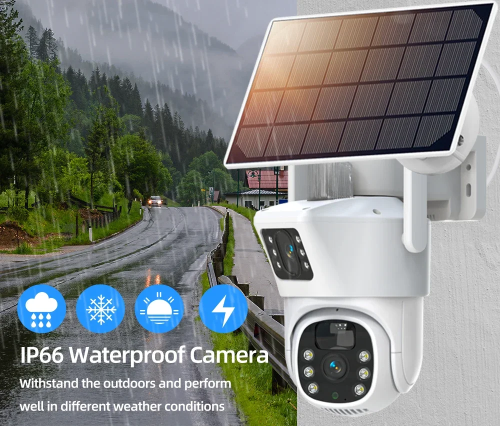 듀얼 렌즈 와이파이 태양광 CCTV 카메라 시스템, 1 - Home Security Panel 리뷰 및 가격