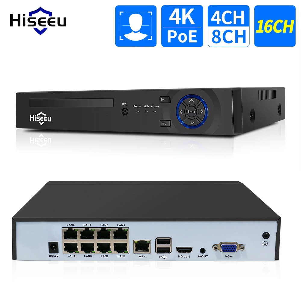 Hiseeu 4CH 10CH 16CH 4K 8MP 5M - Home Security Camera 리뷰 및 가격
