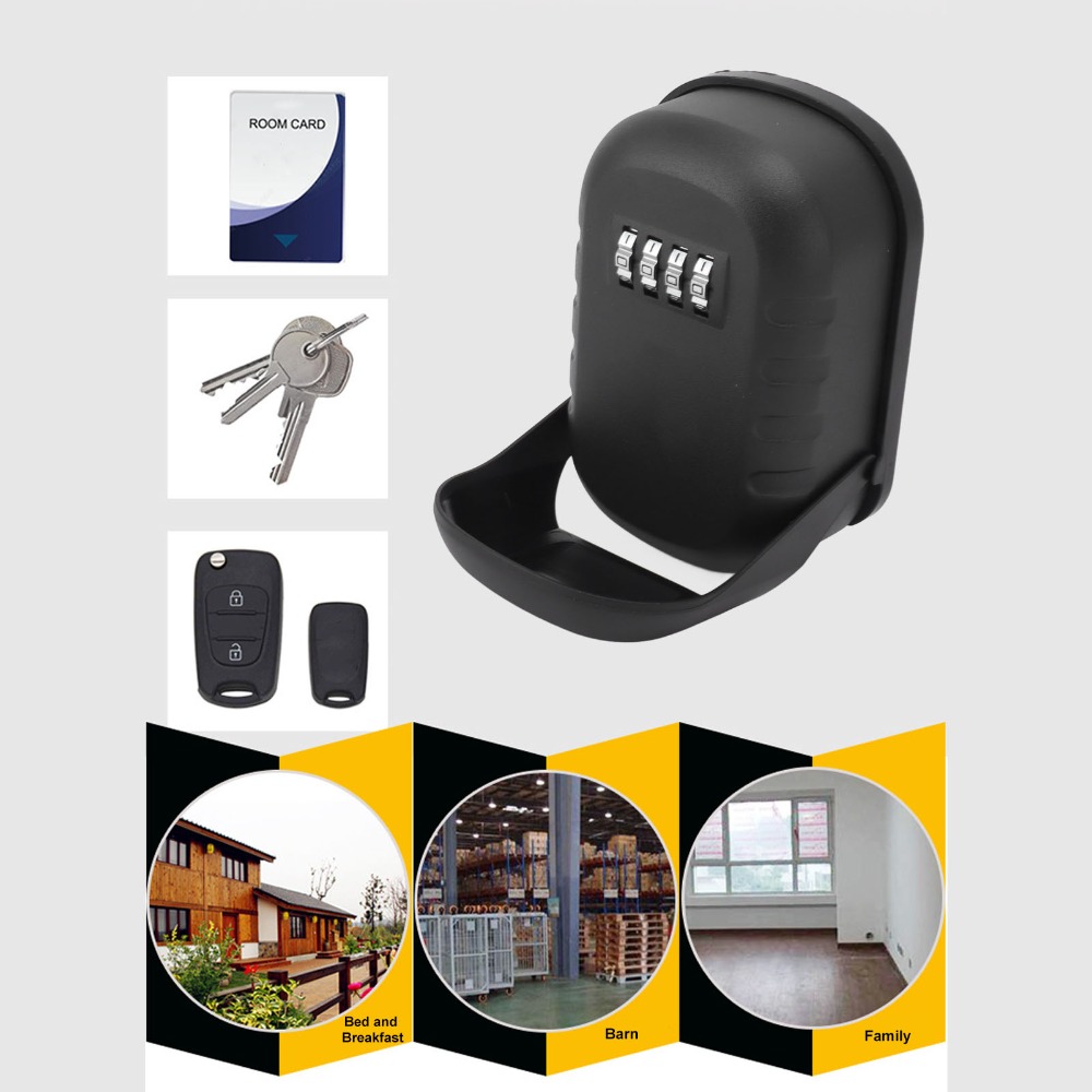 보안 벽걸이형 키 잠금 상자 검정색 방진 조합 잠금 상 - Home Security Key Box 리뷰 및 가격
