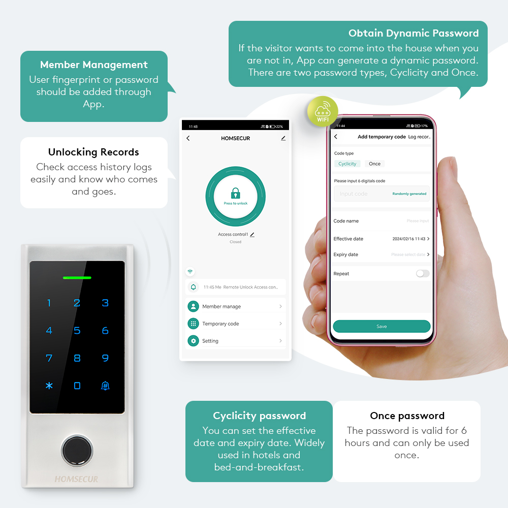 WiFi Tuya 스마트 APP 방수 지문 암호 도어  - Home Security Key Fob 리뷰 및 가격