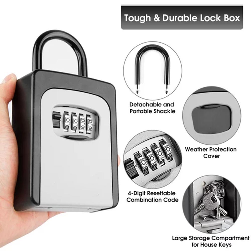 가정용 벽걸이 키 보관함, 휴대용 키 잠금 상자, 4  - Home Security Key Box 리뷰 및 가격
